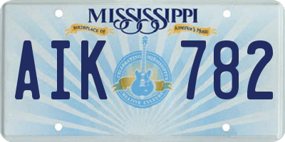 MS license plate AIK782