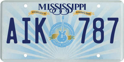 MS license plate AIK787