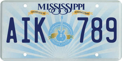 MS license plate AIK789