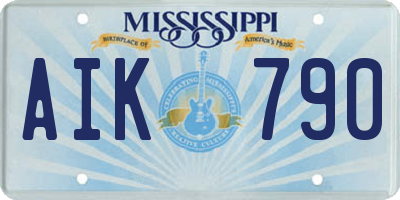 MS license plate AIK790