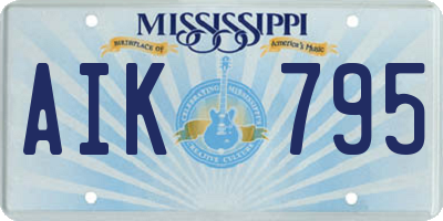 MS license plate AIK795
