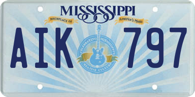 MS license plate AIK797