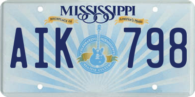 MS license plate AIK798