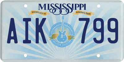 MS license plate AIK799