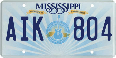 MS license plate AIK804