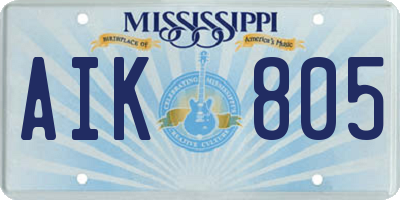 MS license plate AIK805