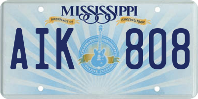 MS license plate AIK808