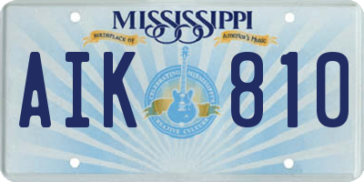MS license plate AIK810
