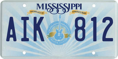 MS license plate AIK812
