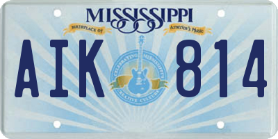 MS license plate AIK814