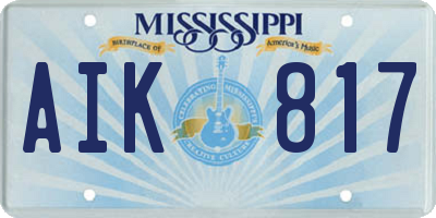 MS license plate AIK817