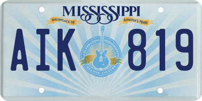 MS license plate AIK819