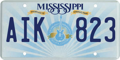 MS license plate AIK823