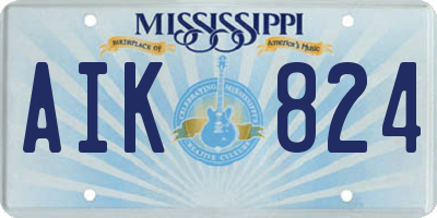 MS license plate AIK824
