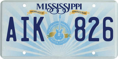MS license plate AIK826