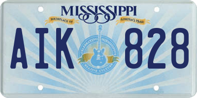 MS license plate AIK828