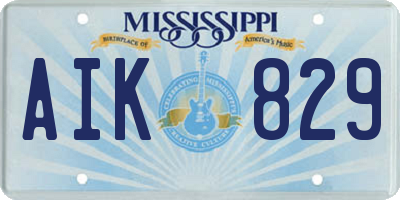MS license plate AIK829