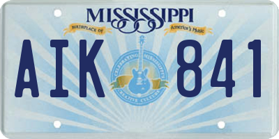MS license plate AIK841