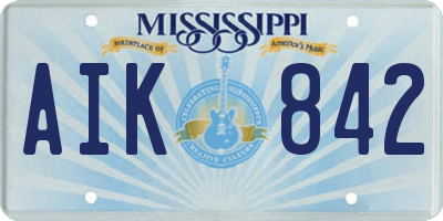 MS license plate AIK842