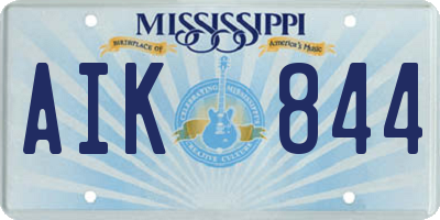 MS license plate AIK844