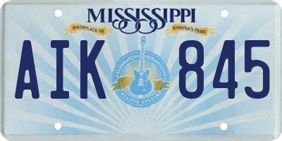 MS license plate AIK845