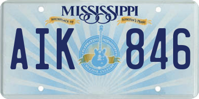 MS license plate AIK846
