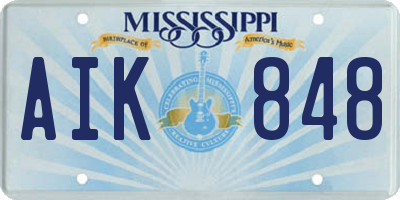 MS license plate AIK848