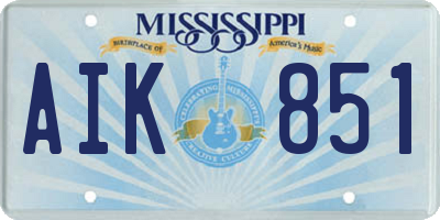 MS license plate AIK851