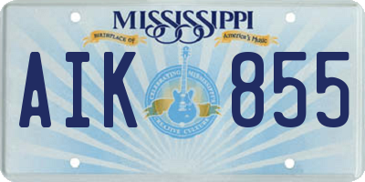 MS license plate AIK855