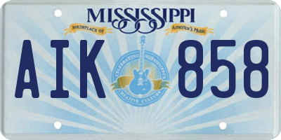 MS license plate AIK858