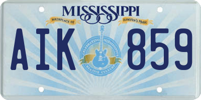 MS license plate AIK859