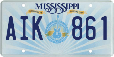MS license plate AIK861