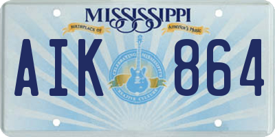 MS license plate AIK864