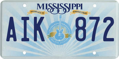 MS license plate AIK872