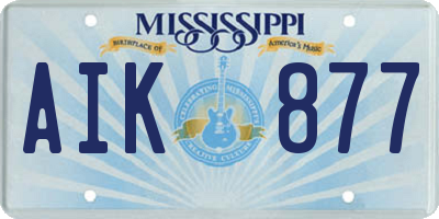 MS license plate AIK877