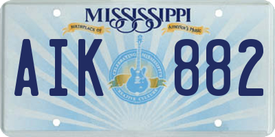MS license plate AIK882