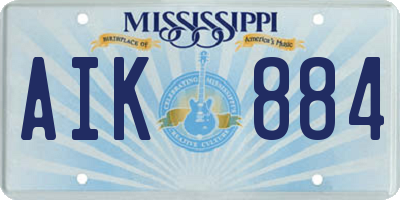 MS license plate AIK884