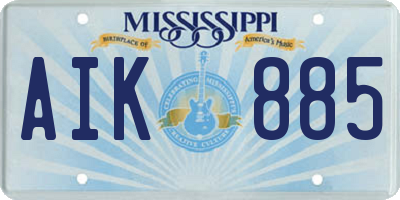 MS license plate AIK885