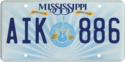 MS license plate AIK886