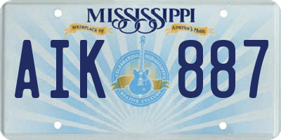 MS license plate AIK887