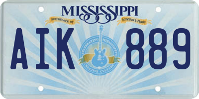 MS license plate AIK889