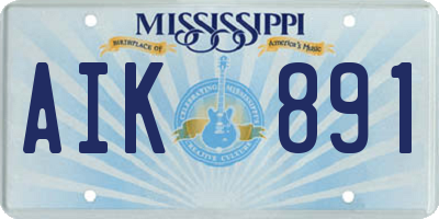 MS license plate AIK891