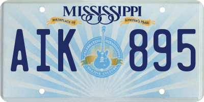 MS license plate AIK895