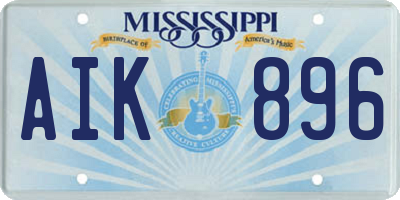 MS license plate AIK896