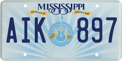 MS license plate AIK897