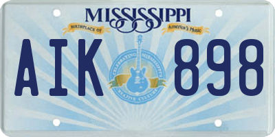 MS license plate AIK898