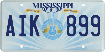 MS license plate AIK899
