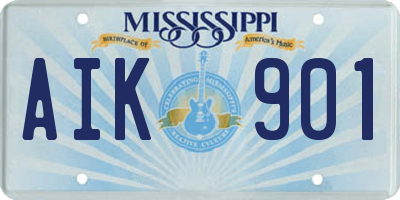 MS license plate AIK901