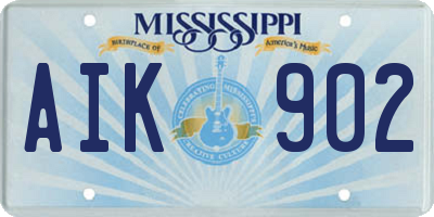 MS license plate AIK902