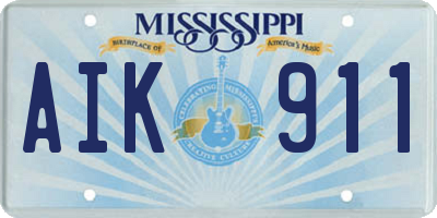 MS license plate AIK911